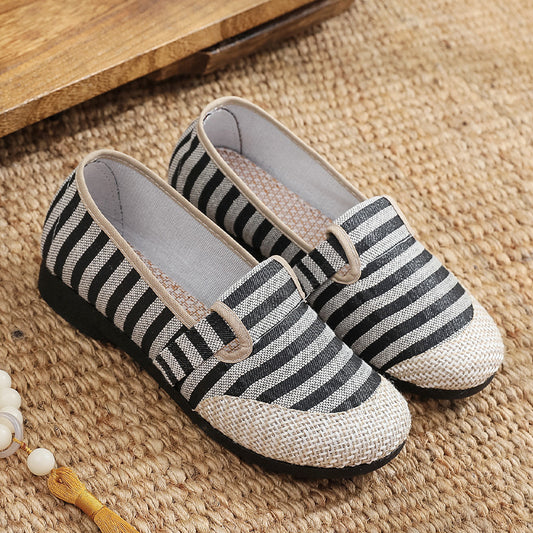 swvws Slip-on Lofter Non-Slip Soft Bottom Mom Shoes Old Beijing Cloth Shoes Casual Pumps Women's Shoes Breathable Classic Style Shallow Mouth
