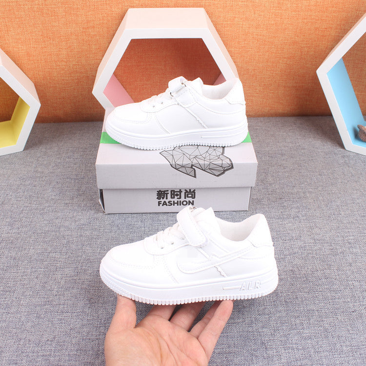 swvws  Children's Low-Top Sneakers Boy Shoes Spring and Autumn Shoes  Spring New White Shoes Girls Leather Surface Sneakers Tide