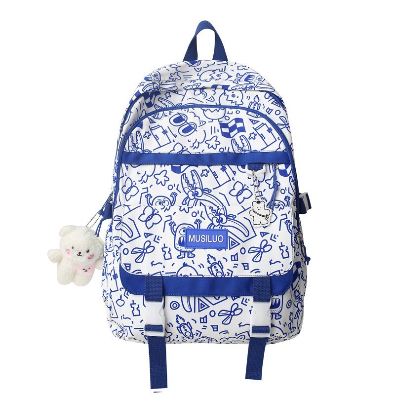 Fashion Backpack For Women School Bags Men Travel Rucksack Graffiti Boy Girl Student Bag Female College Knapsack Laptop Mochila