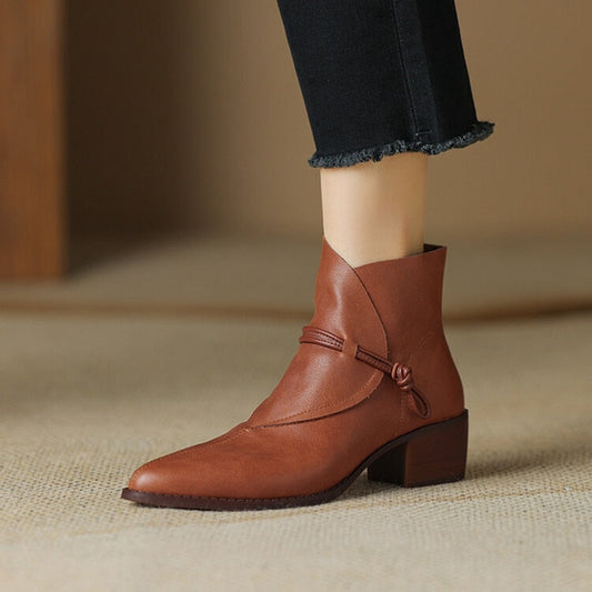 swvws Autumn Boots    NEW Autumn Women Shoes Pointed Toe High Heel Boots Women Genuine Leather Shoes for Women Winter Ankle Boots Elegent Modern Boots