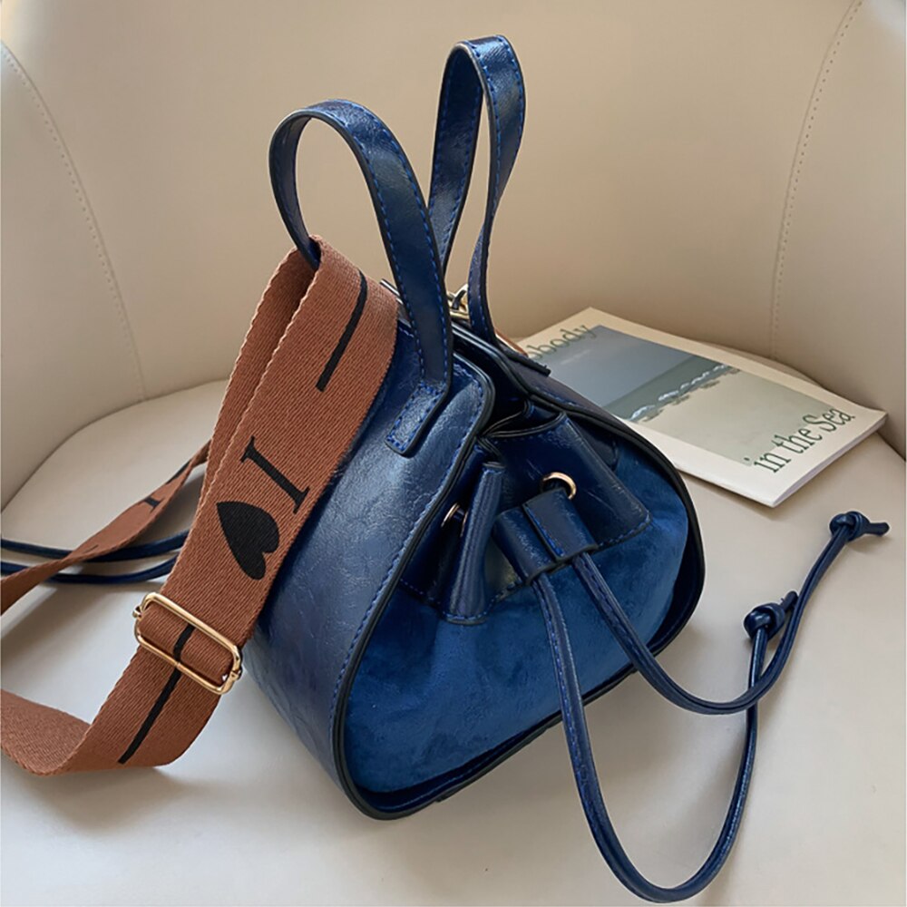 swvws  Women's Bucket Bags Female Shoulder Casual Leather For Designer  Brand Handbags Lady Pu Crossbody Drawstring Bag Purse