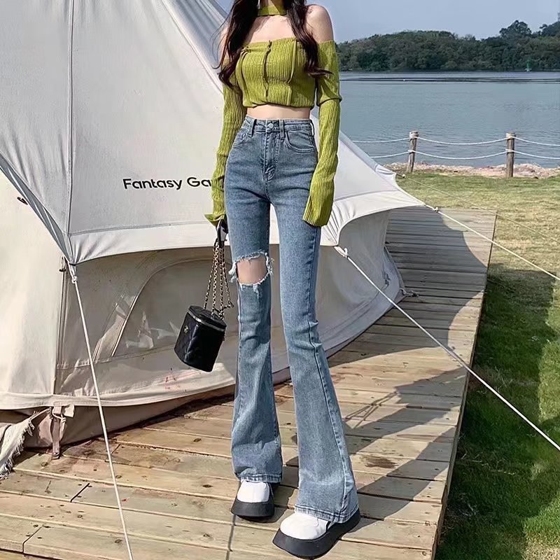 swvws Women Pant Woman Jeans High Waist Denim Pants Wide Leg Denim Clothing Blue Jeans Vintage Quality  Fashion Straight Pants