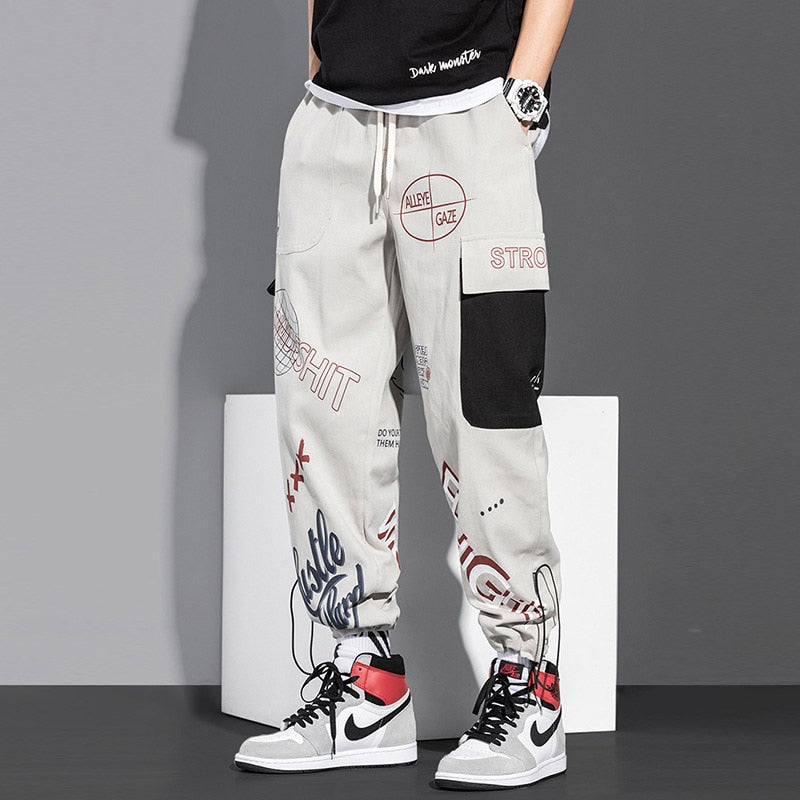 swvws Mens Vintage Hip Hop Style Baggy Jeans Hip Hop Cargo Pants Men Streetwear Cotton Joggers Fashion Sweatpants Male Casual Harem Trousers Summer Harajuku Pants Men Women