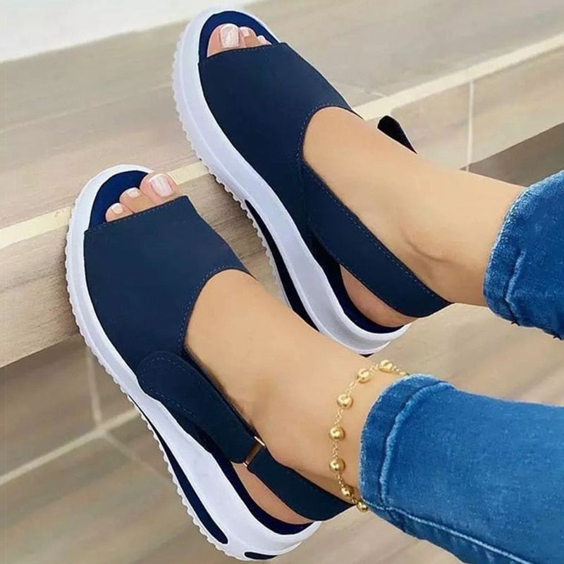 swvws Women Sandals Peep Toe Low Heels Sandals Wedges Shoes For Women Elegant Heeled Sandalias Mujer Free Shipping Summer Sandals