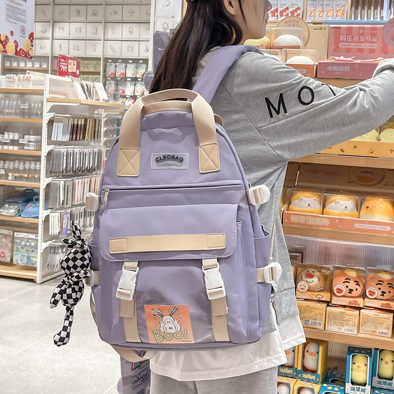 Back to school  Fashion Kawaii Girls Bookbag for Teens Schoolbag High School Black Boy Backpack Women Mochila Cute Travel Bag Rucksack