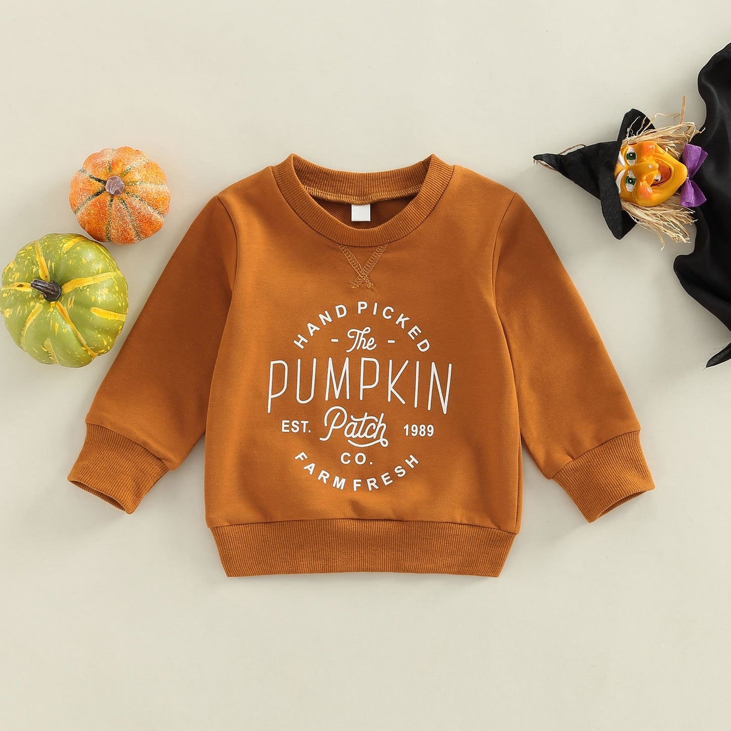 swvws Halloween Hoodies Toddler Baby Girl Boy Halloween Sweatshirts Long Sleeve Letter Printed O-Neck Top