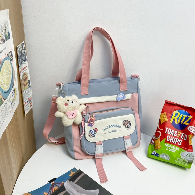 BACK TO SCHOOL  Fashion Women Backpack Cute Nylon Waterproof Set Bag Rucksack Teens Kawaii Bookbag for Girls Schoolbag Travel Mochila