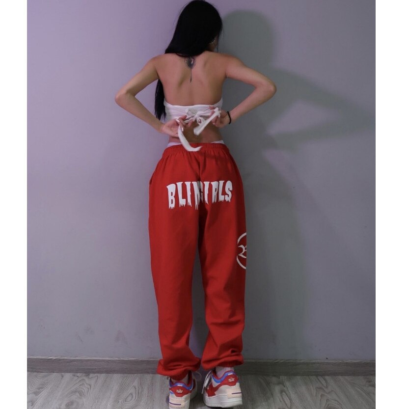 swvws Y2K Hippie White Jogging Sweatpants Women Oversize  Joggers Sports Pants High Waist Harajuku Loose Trousers For Female