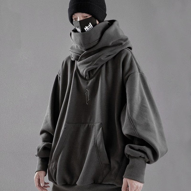 swvws Back To School  Black Hoodie Hoodies Sweatshirt With Hood Baggy Harajuku Japanese Streetwear Hip Hop Autumn Turtleneck Men