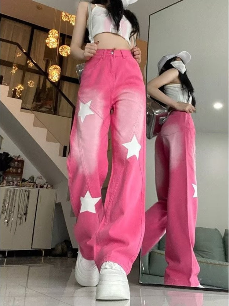 swvws Vintage Harajuku Jeans Women Clothes For Teenagers Y2k Women's Slacks Fashion Aesthetic Clothing Autumn New Products Baggy Pants