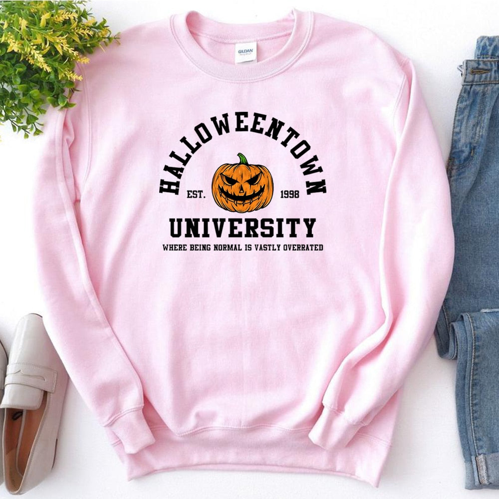 swvws Halloween Costume Vintage Halloweentown Sweatshirt Halloweentown Est 1998 Pullover Funny Halloween Town Fall Hoodies Pumpkin Halloween Sweatshirts