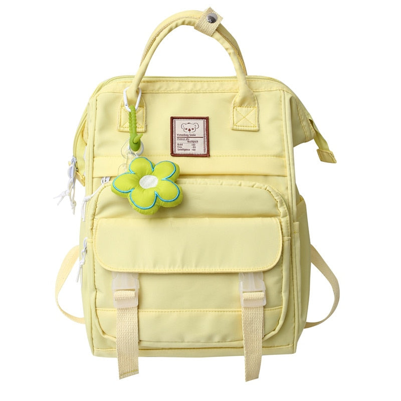 swvws New Women Yellow Cute Trendy School Bag Girl Travel Book Backpack Fashion Lady Student Bag Female Laptop College Backpack Kawaii