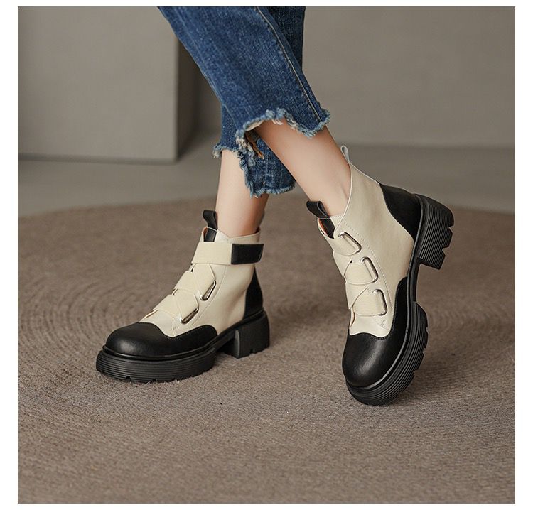 swvws Winter Women Platform Ankle Chelsea Boots New Mid Heels Shoes Chunky Motorcycle Boots Party Designer Gladiator Pumps