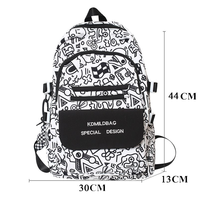 BACK TO SCHOOL  Fashion Waterproof Bookbag for Teenager Girls School Bag Cute Graffiti Design Backpack Women Nylon Kawaii Mochila Boys