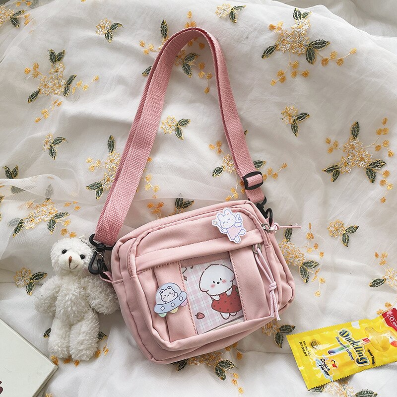 swvws  Japanese Kawaii Crossbody Bags For Women Purses and Handbags Transparent Pocket Itabag Small JK Bag Bolsa Feminina Shoulder Bag