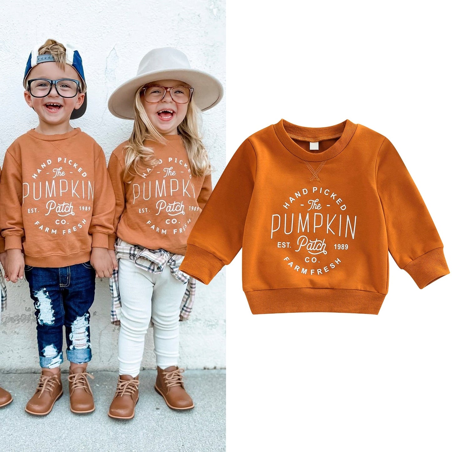 swvws Halloween Hoodies Toddler Baby Girl Boy Halloween Sweatshirts Long Sleeve Letter Printed O-Neck Top