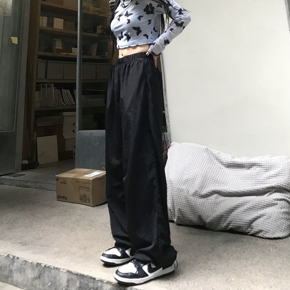 swvws Harajuku Green Cargo Pants Women Oversize Korean Streetwear Wide Leg Black Trousers Female Hip Hop Jogging Sweatpants