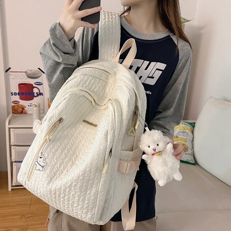 Back to school  Fashion Kawaii Teen Girl Bookbag Cute Waterproof Candy Color Schoolbag Boy Mochila Lady Trendy Rucksack Travel Bagpack