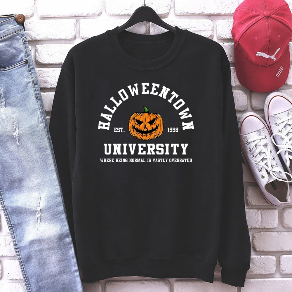 swvws Halloween Costume Vintage Halloweentown Sweatshirt Halloweentown Est 1998 Pullover Funny Halloween Town Fall Hoodies Pumpkin Halloween Sweatshirts