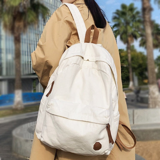 swvws Lady Male Canvas Vintage College Backpack Cool Girl Boy Travel Leisure Retro Book Bag Fashion Female Laptop Men Women School Bag