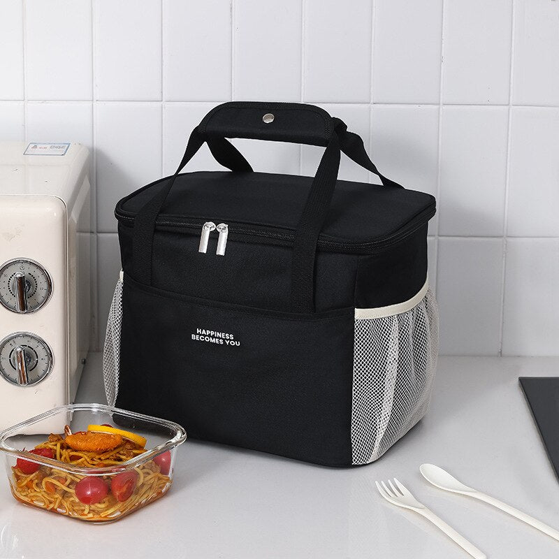 swvws Lunch Bags Portable Lunch Bag Big Camping Thermal Cooler Bag Waterproof Oxford Cloth Picnic Insulated Bag Office Cooler Lunchbox Bag