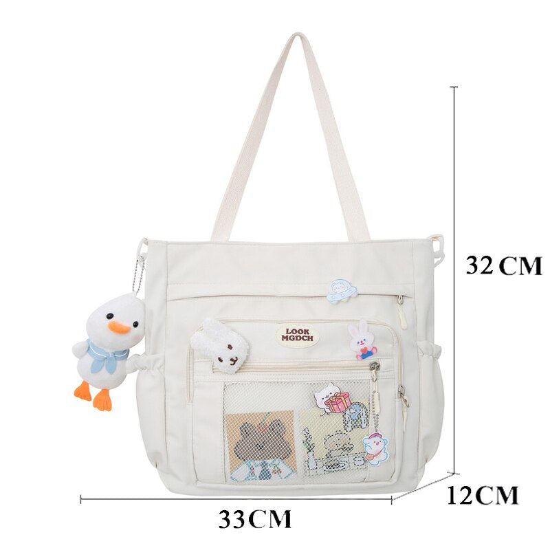 Back to school   Fashion Kawaii Student Schoolbag 2pcs Set Bag Girls Cute Waterproof Backpack Travel Mochila Teens Bookbag Shoulder Bag