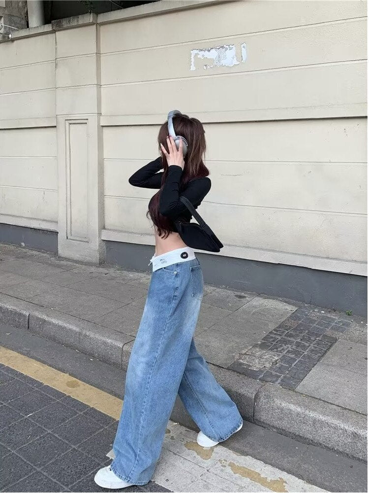 swvws Autumn New Products Jeans Women Clothes For Teenagers Y2k Aesthetic Clothing Vintage Harajuku Women's Slacks Fashion Baggy Pants