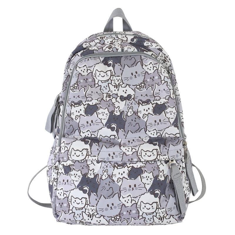 swvws Lady Graffiti Travel College Bag Girl Cartoon Print Laptop Backpack Trendy Women Cute Schoolbag Female Nylon Book Packet Fashion