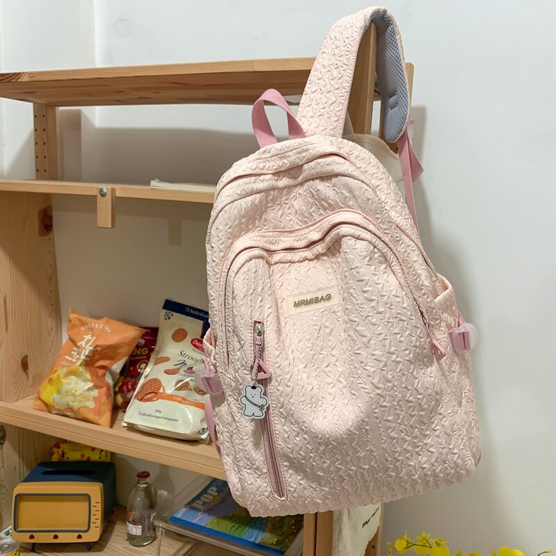 Back to school  Fashion Kawaii Teen Girl Bookbag Cute Waterproof Candy Color Schoolbag Boy Mochila Lady Trendy Rucksack Travel Bagpack