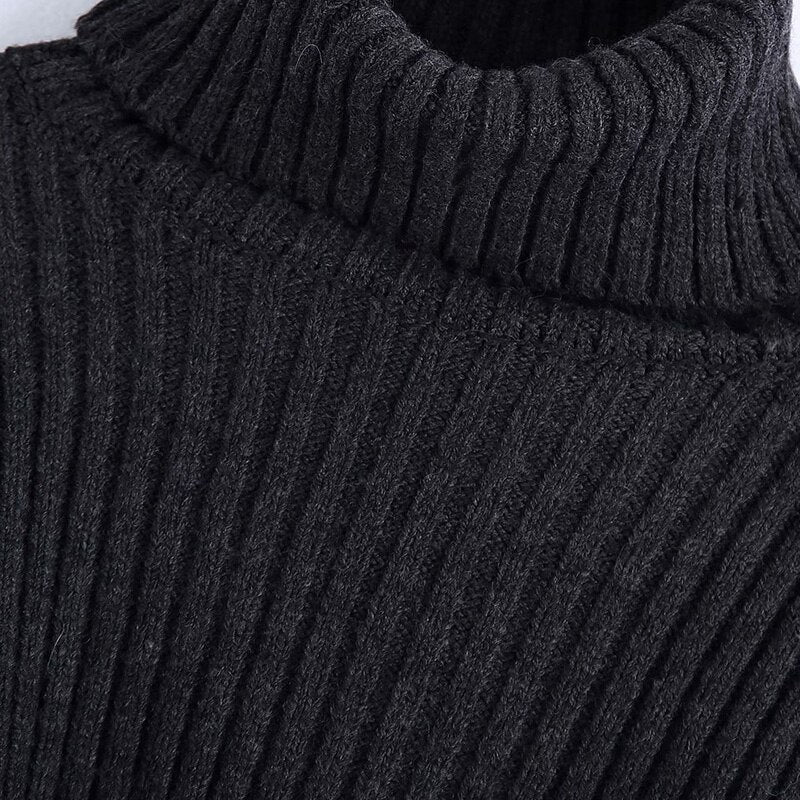 swvws Ladies Autumn And Winter Retro Turtleneck Sweater  Solid Long Sleeve Warm Knit Pullover Women Casual Sweater