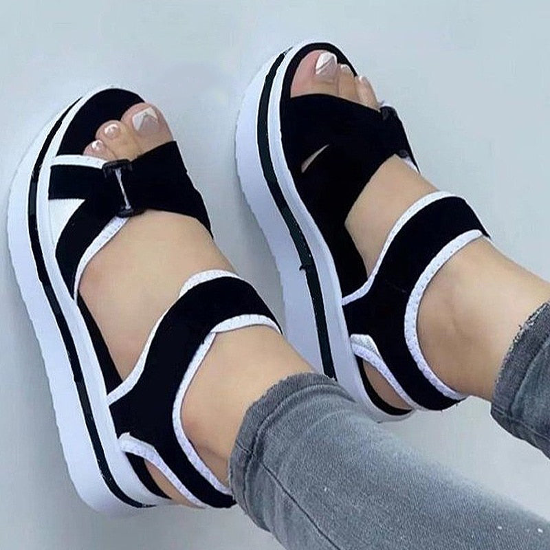 swvws Shoes Women Sandals  New Women Heels Summer Sandals Platform Sandalias Mujer Soft Wedges Shoes For Women Summer Footwear