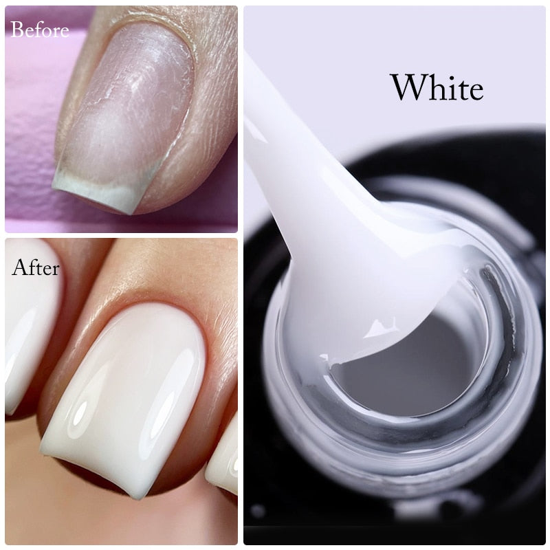 swvws  7.5Ml Milky Jelly White Gel Nail Polish Nails Clear Pink Extend Nail Tips Soak Off Led UV Gel Varnish