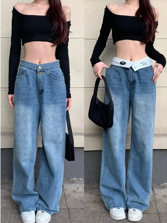 swvws Autumn New Products Jeans Women Clothes For Teenagers Y2k Aesthetic Clothing Vintage Harajuku Women's Slacks Fashion Baggy Pants