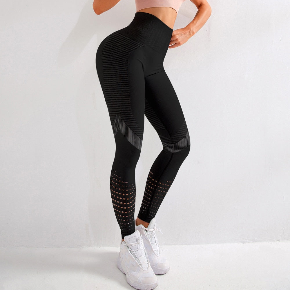 swvws Summer GYM Mesh Breathable High Waist Tight Leggings Yoga Pants Women's Peach Hip Fitness Pants Hip Lift Running Sports Pants