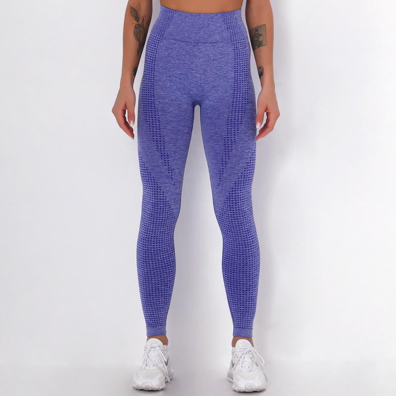 swvws  Seamless Knitted Fitness Gym Pants Women's High Waist Yoga Pants Hips Tight Peach Buttocks High Waist Nude Leggings