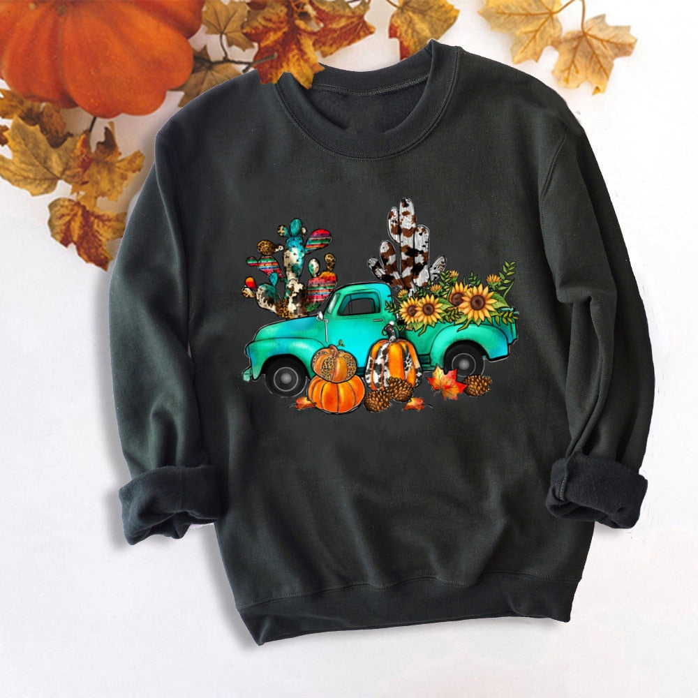 swvws Halloween Costume Colored Tis' The Season Pumpkin Spice Sweatshirt Retro Fall Women Long Sleeve Autumn Halloween Pullovers Streetwear Outfits