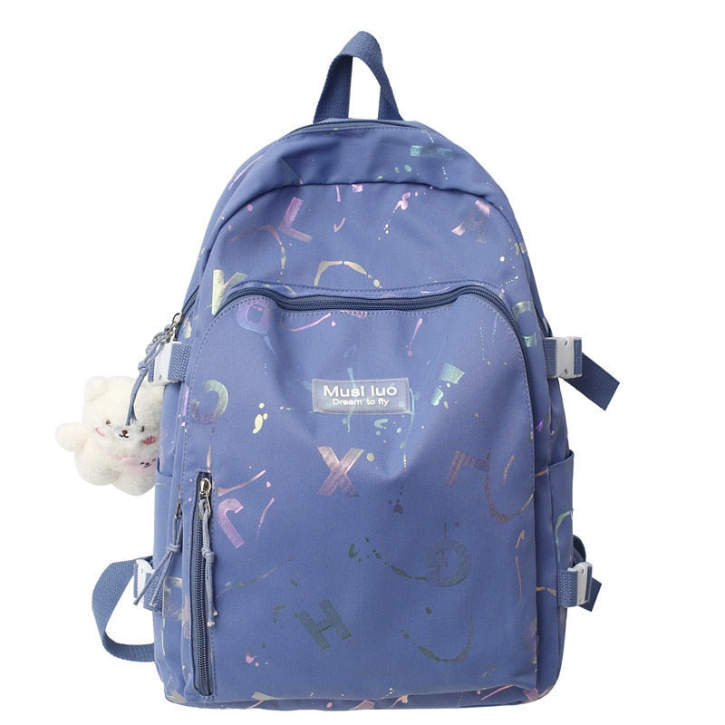 swvws Female Cute Pink College Backpack Cool Women School Bag Girl Travel Book Laptop Backpack Fashion Ladies Trendy Color Student Bag