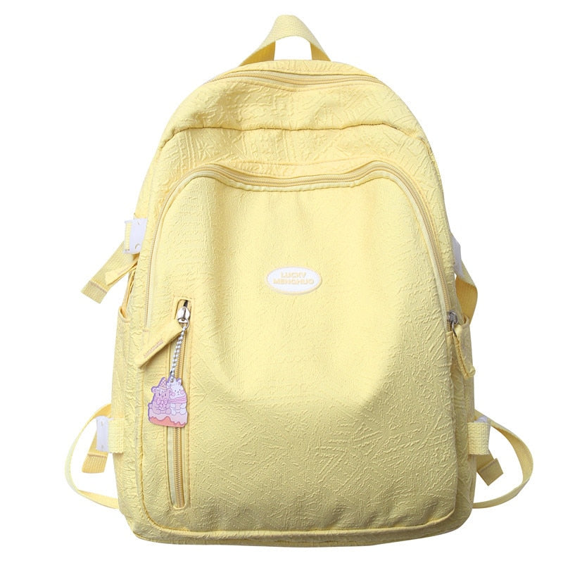 swvws Trendy Women Yellow Laptop School Bag Girl Travel Kawaii Book Backpack Fashion Lady Leisure Bag Female Cute College Backpack New