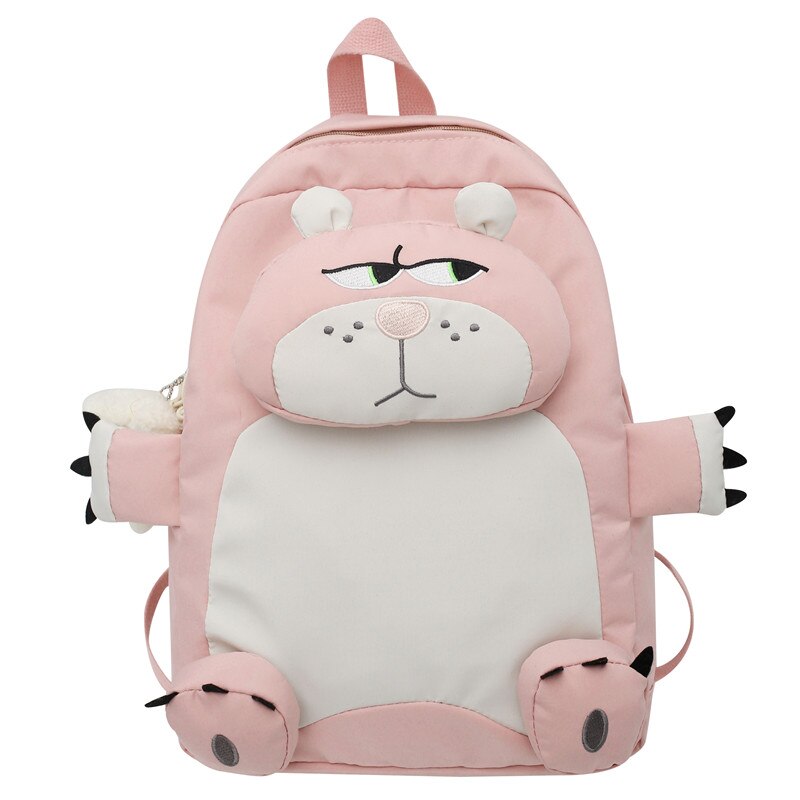 Back To School Cute Bear Young Girl School Backpack Female Large Capacity Kawaii Back Pack Mochila Pink Women Bagpack Nylon Cartoon Schoolbag