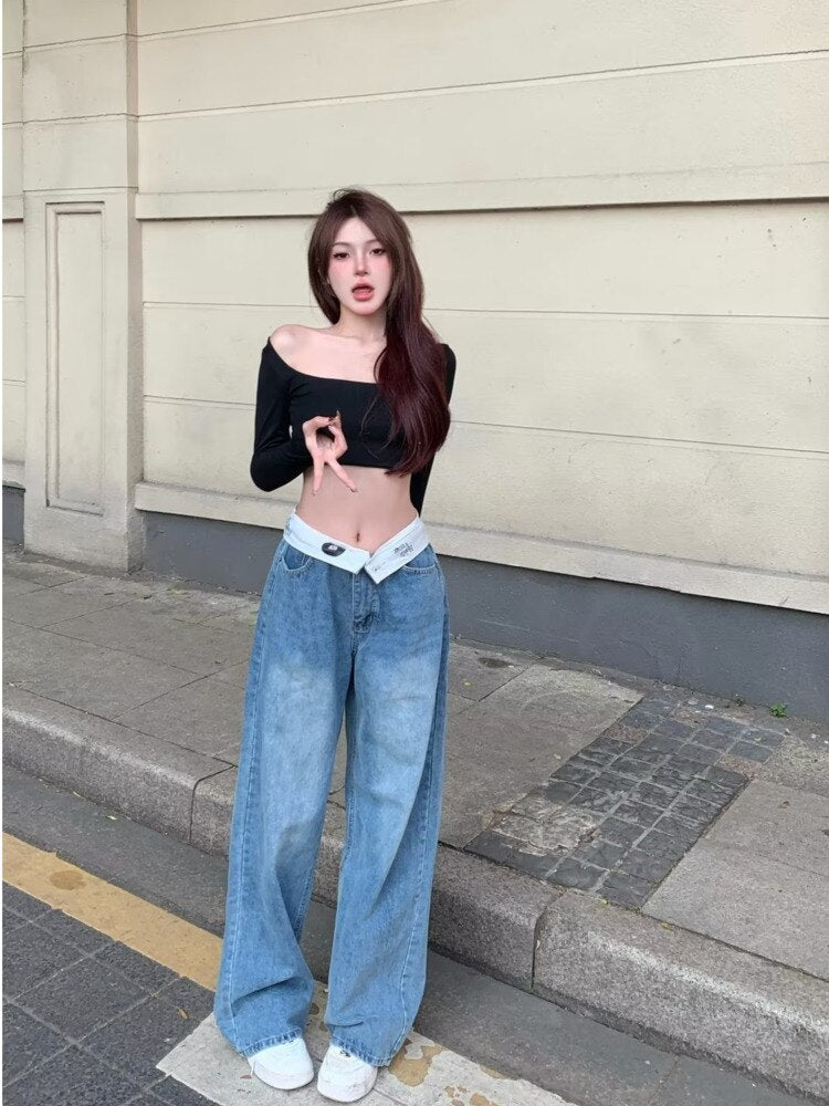 swvws Autumn New Products Jeans Women Clothes For Teenagers Y2k Aesthetic Clothing Vintage Harajuku Women's Slacks Fashion Baggy Pants