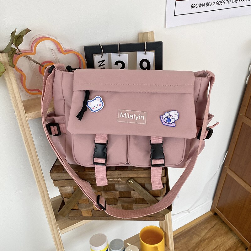 swvws  New Student Fashion Bag Women Nylon Bag Crossbody Bags For Women Multipockets Messenger Bag Book Bags School Bags Shoulder Bag