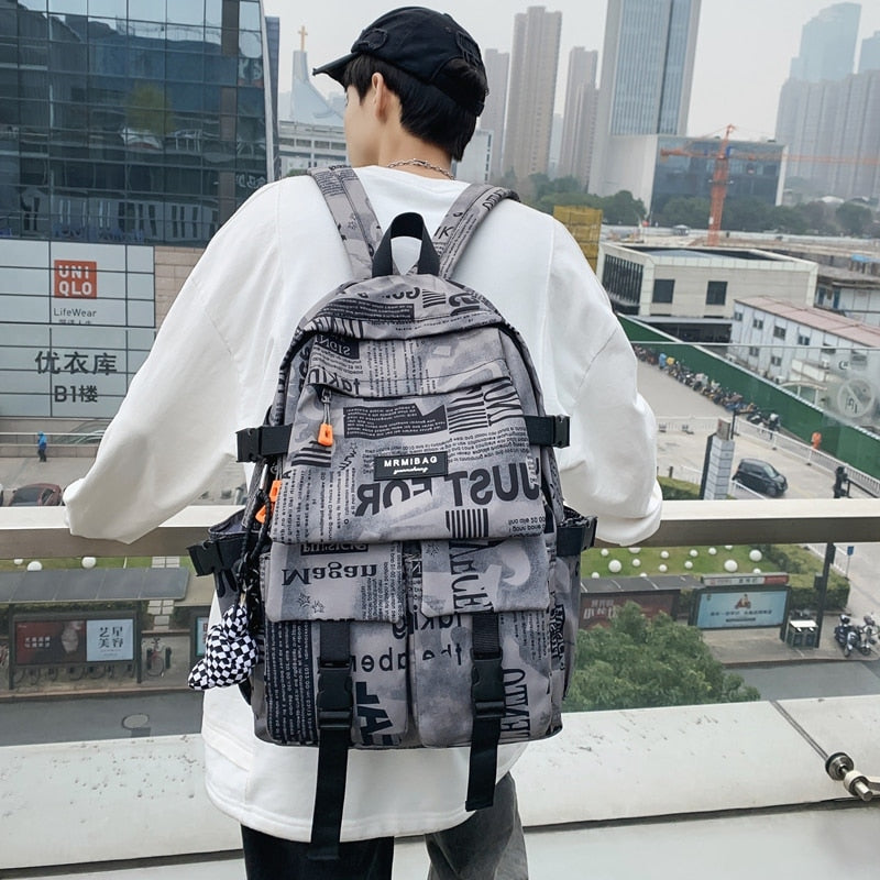 swvws Cool Graffiti Large-capacity Backpack Women Man Waterproof School Bags for Teenagers Geometric Travel Backpack Ladies Bookbags