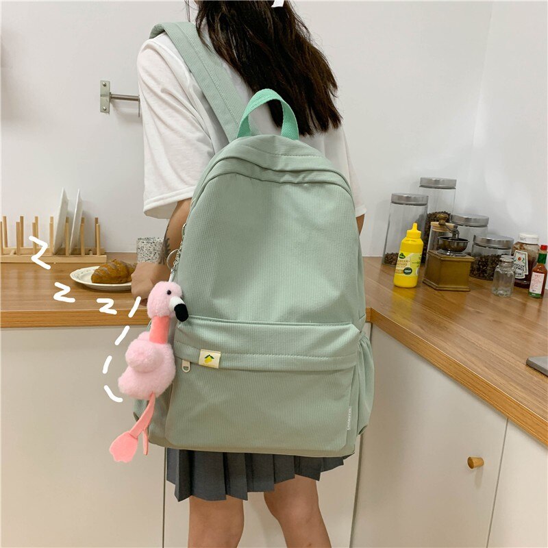 Back to school  Kawaii Teens Bookbag Bag for Girl Fashion Schoolbag Cute Canvas Backpack Women Travel Shoulder Mochila Laptop Rucksack