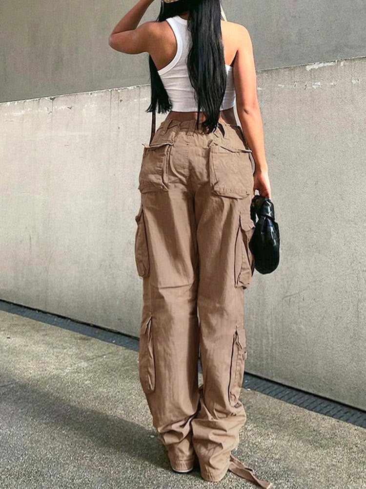 swvws Cargo Pant Women Jeans Loose Trouser Sweat Pants With Pockets Vintage Long Streetwear Low Waist Casual Jogger Overalls