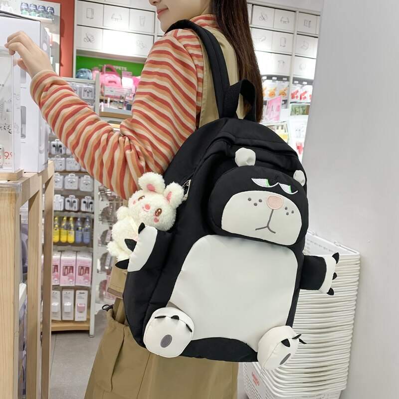 Back To School Cute Bear Young Girl School Backpack Female Large Capacity Kawaii Back Pack Mochila Pink Women Bagpack Nylon Cartoon Schoolbag