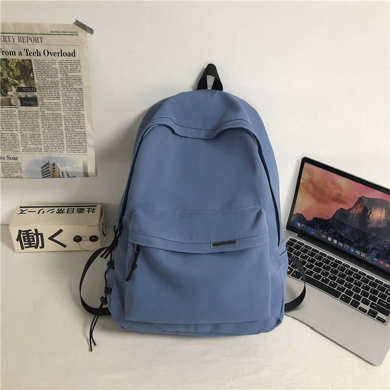 Back to school  Fashion Teens Bookbag Simple Women Rucksack Travel Bag Mochila High School Schoolbag for Girls Boys Black Backpack