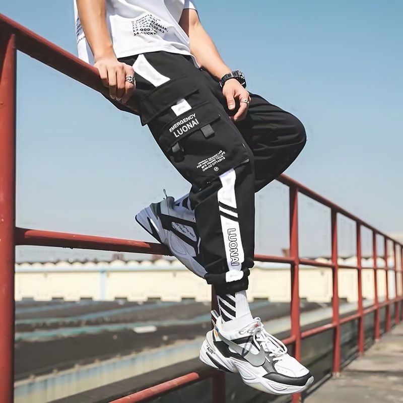 swvws Mens Vintage Hip Hop Style Baggy Jeans Hip Hop Cargo Pants Men Streetwear Cotton Joggers Fashion Sweatpants Male Casual Harem Trousers Summer Harajuku Pants Men Women