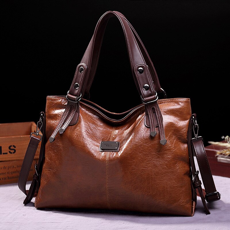 swvws New Fashion Casual Tote Bag Women Handbags Soft Leather Shoulder Bags Vintage Big Capacity Crossbody Hand Bag for Ladies