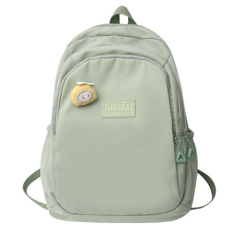 swvws Girl Kawaii Green Laptop Backpack Trendy Women Cute Leisure Schoolbag Female Nylon Book Bag Fashion Ladies Travel College Packet