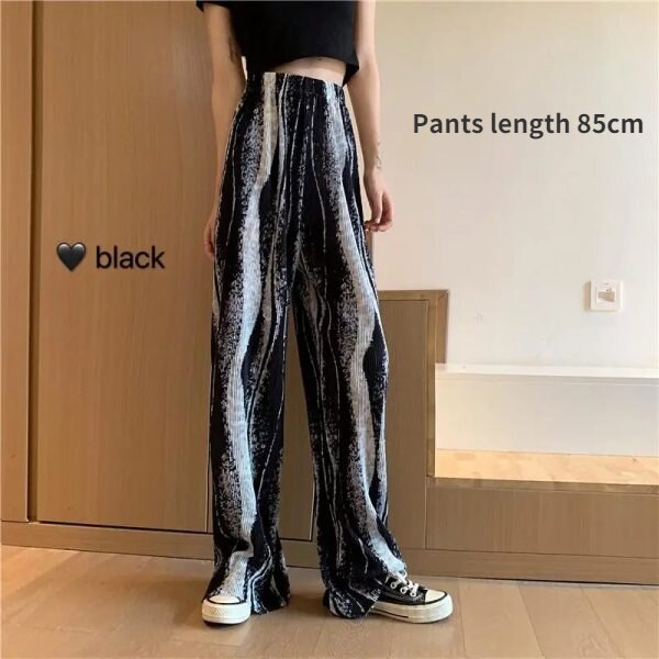 swvws Fashion Tie-Dye Casual Pants  New Summer Women's Loose Wide-Leg Pants Trousers High-Waist Straight-Leg Pants  Joggers Women